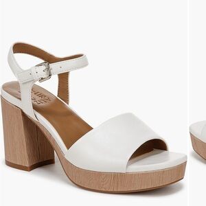 Naturalizer White and Tan Lilly Platform Sandals NEW